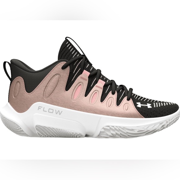Under Armour Women's UA Flow Breakthru 4 Shoes (Black/Metallic Rose Gold - Picture 2 of 4